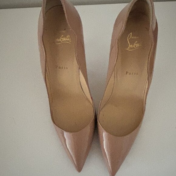 CHRISTIAN LOUBOUTIN Hot Chick 100mm Nude Leather Patent - Picture 6 of 7